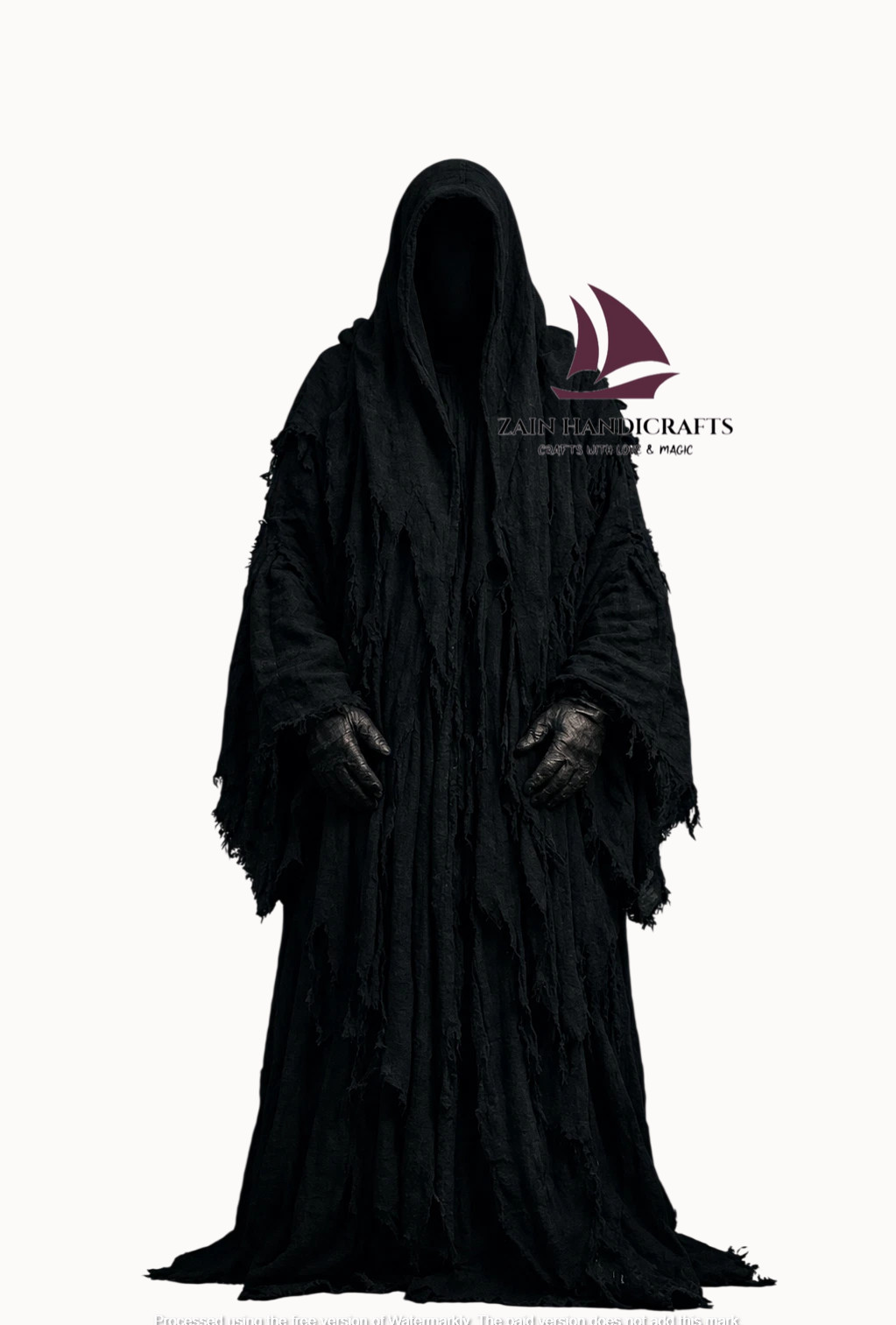 ZAIN Ringwraith  Cloak Robes Black Rider Gowns Ring Wraith Costume, Halloween