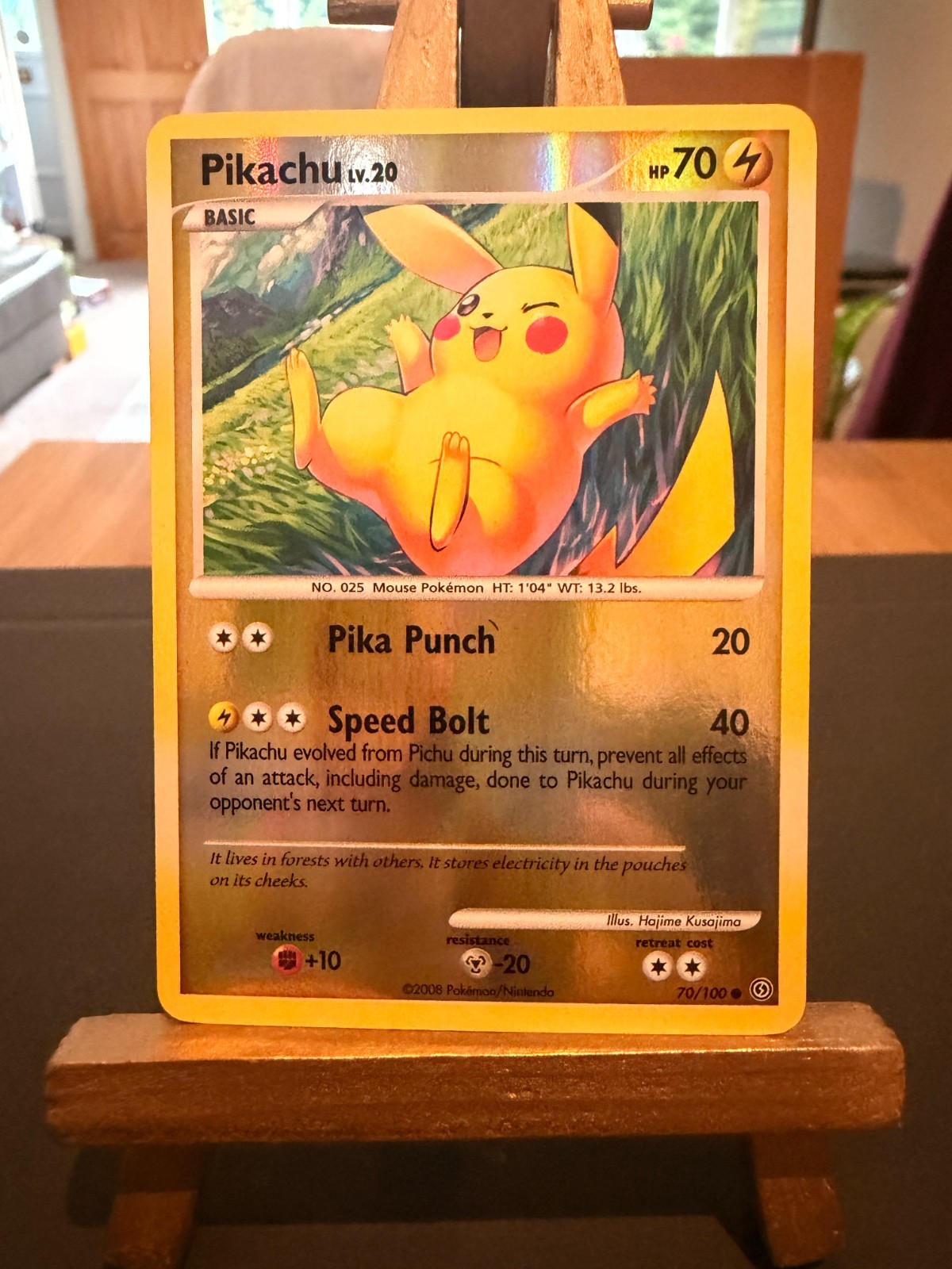 Pikachu 70/100 Stormfront Reverse Holo Rare Card From 2008 LP