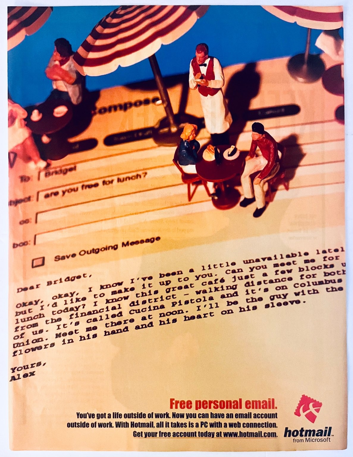 Vtg Hotmail Microsoft Print Ad 1998 Tech Collectible Magazine Ad
