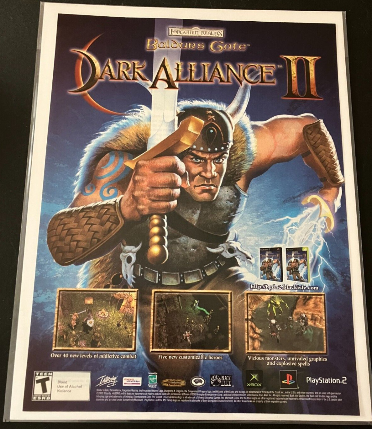 Baldur's Gate: Dark Alliance II - Vintage Gaming Print Ad / Poster / Wall Art