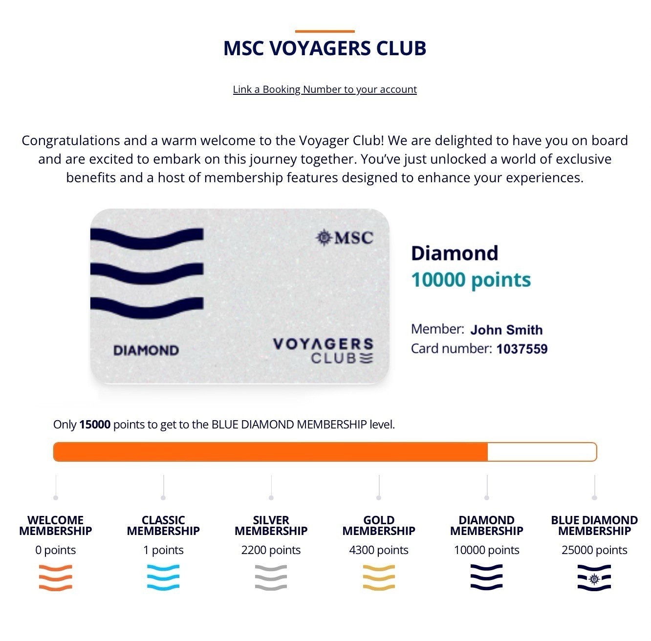 MSC Cruises Diamond Status