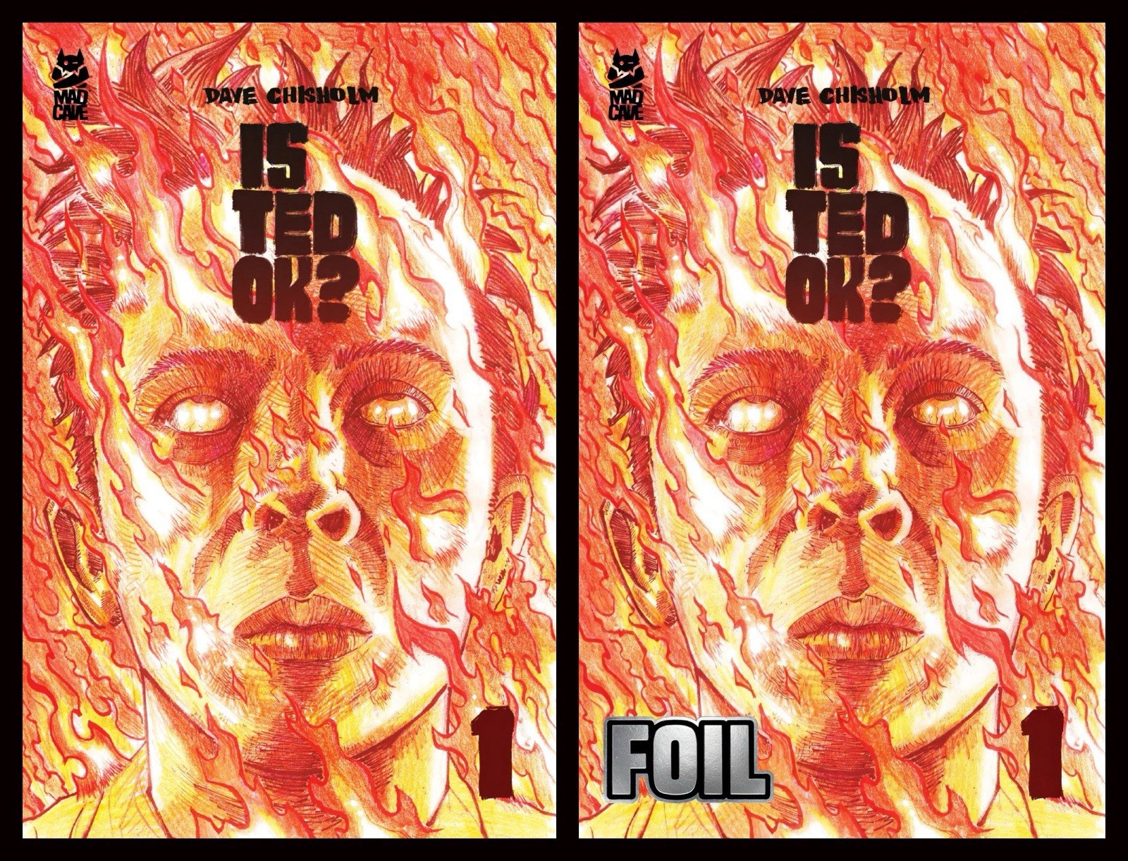 IS TED OKAY? #1 DAVE CHISHOLM REGULAR & HOLOFOIL VARIANT (#2/50) COVERS SET NM