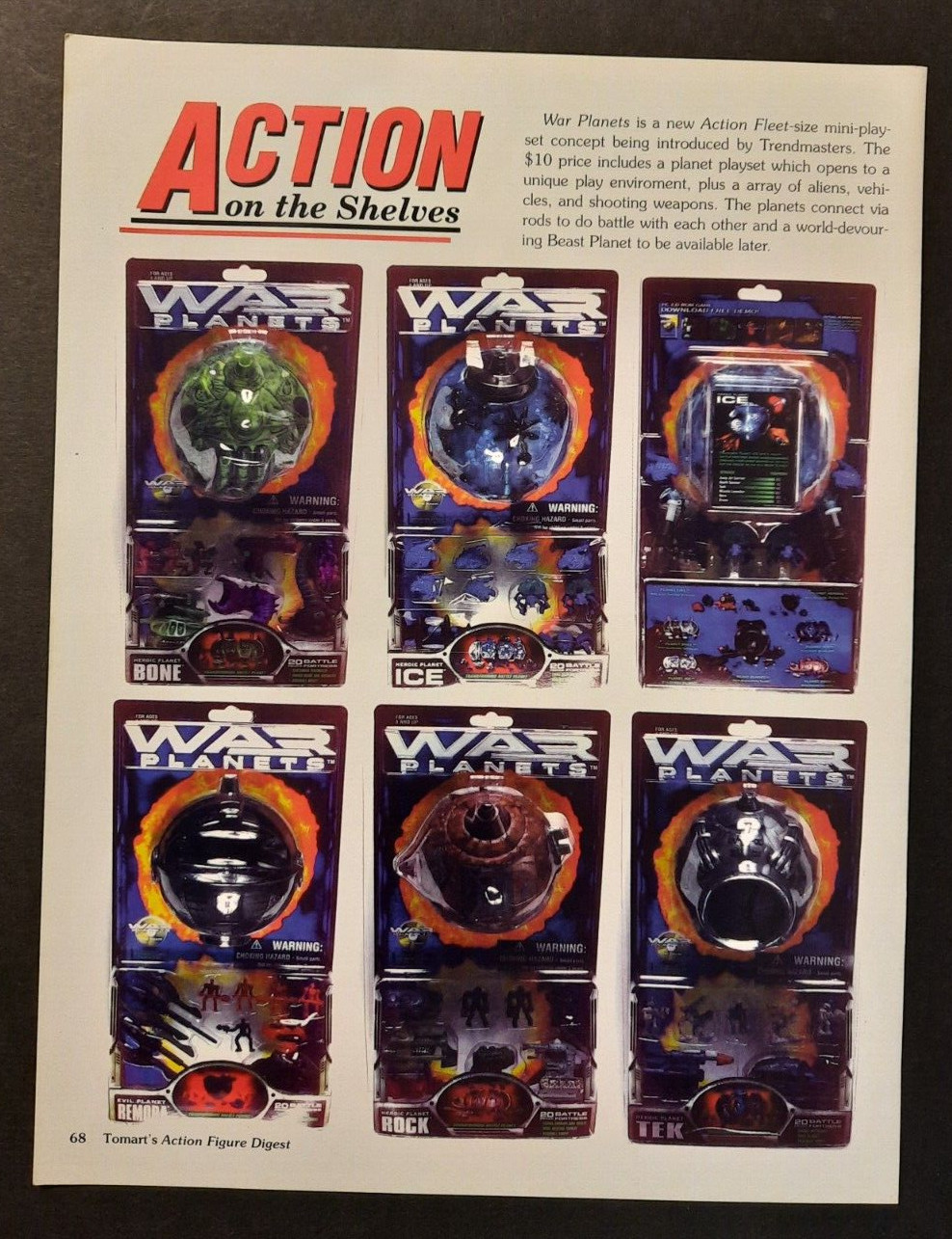 1997 WAR PLANETS Mini Playsets Trendmasters ~ Magazine Preview Page/PRINT AD