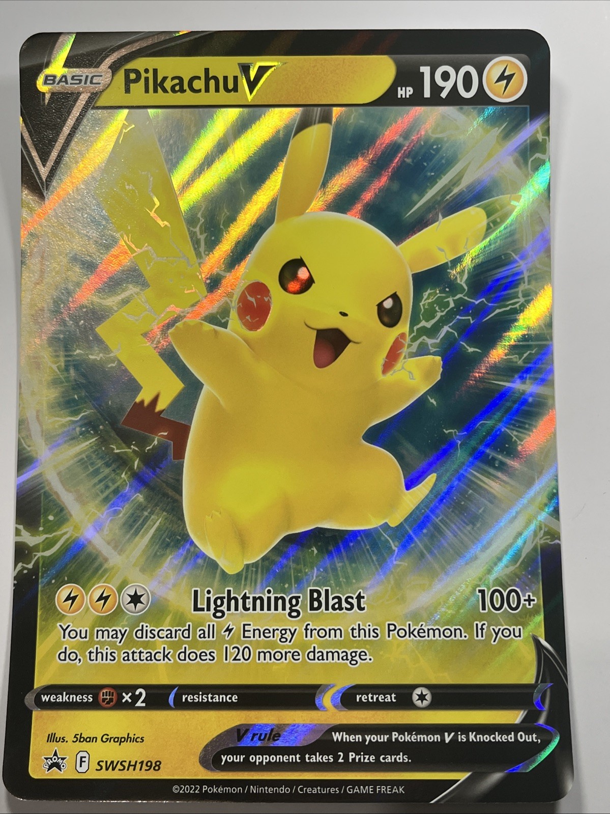 Pokemon TCG SWSH198 Jumbo Pikachu V  Black Star Promo  Oversize Card