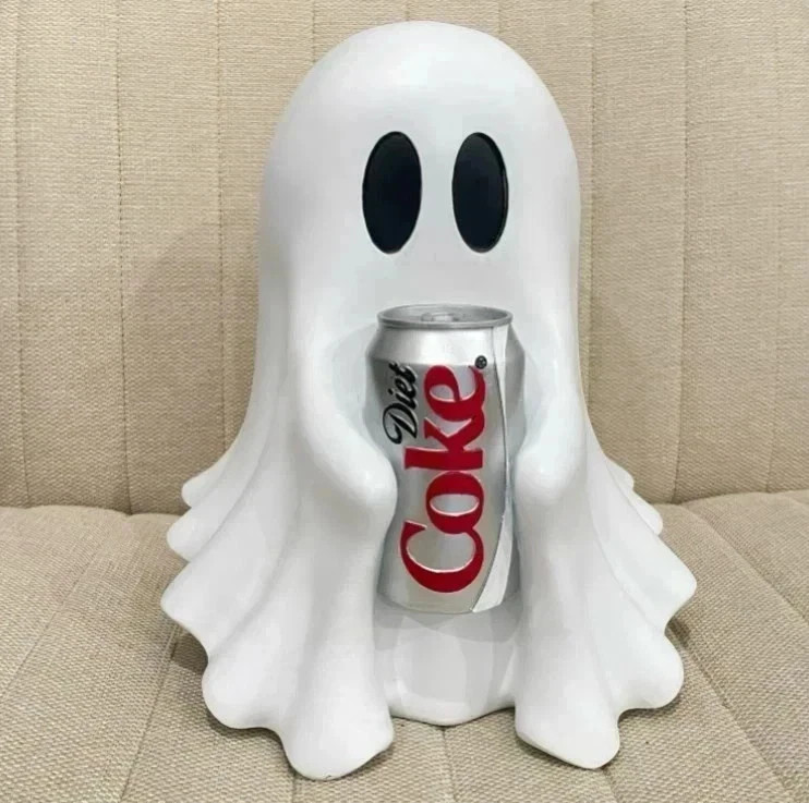 Halloween New COCA-COLA Ghost Figurine Holding Diet Coke Can No drinks US