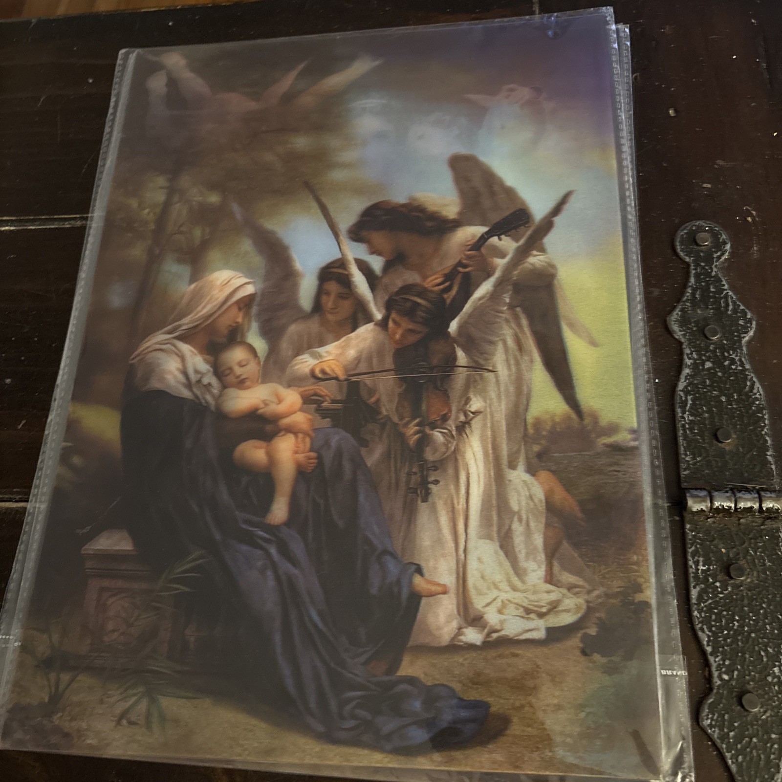 3D Two in One Virgin Mary With Baby Jesus and Angels