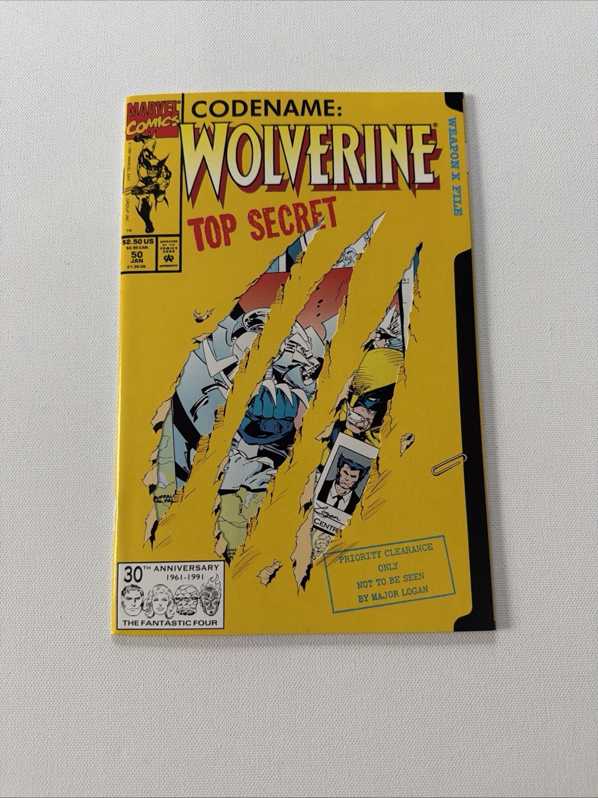 WOLVERINE #50 Die Cut Cover Codename: Top Secret 1992