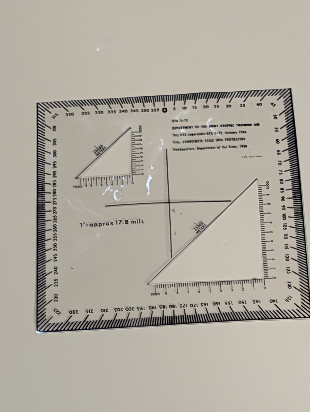 1960 US Military Coordinate Scale & Protractor Military Grid Map Reading GTA5-12