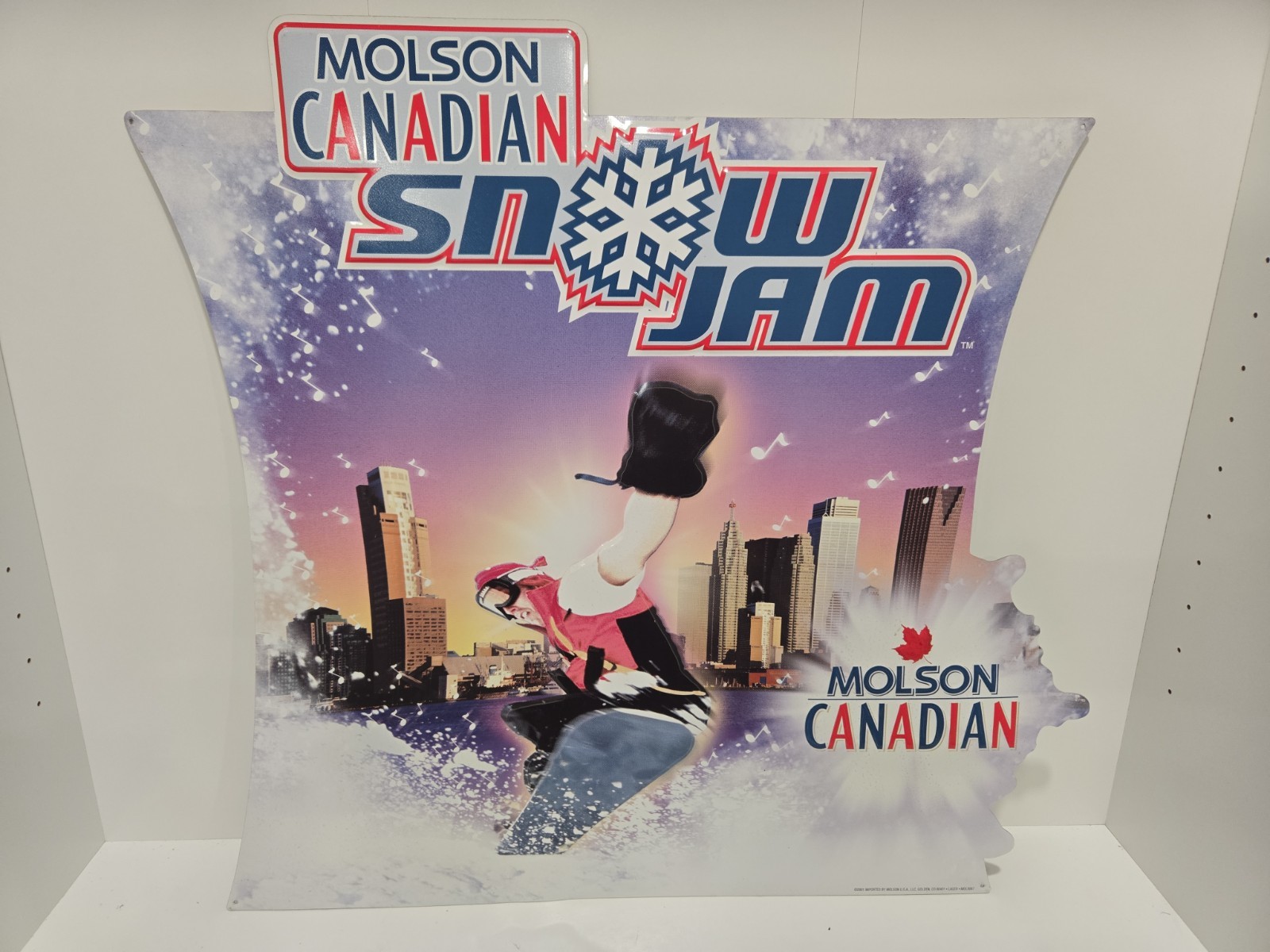 MOLSON CANADIAN BEER SNOW JAM Music Fest RARE VTG 2001 ~ Metal Advertising Sign 