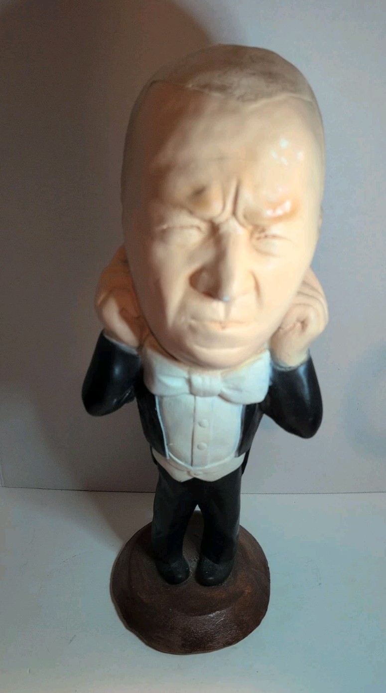 VINTAGE 1980 ESCO THREE STOOGES CHALKWARE STATUE CURLY 18”