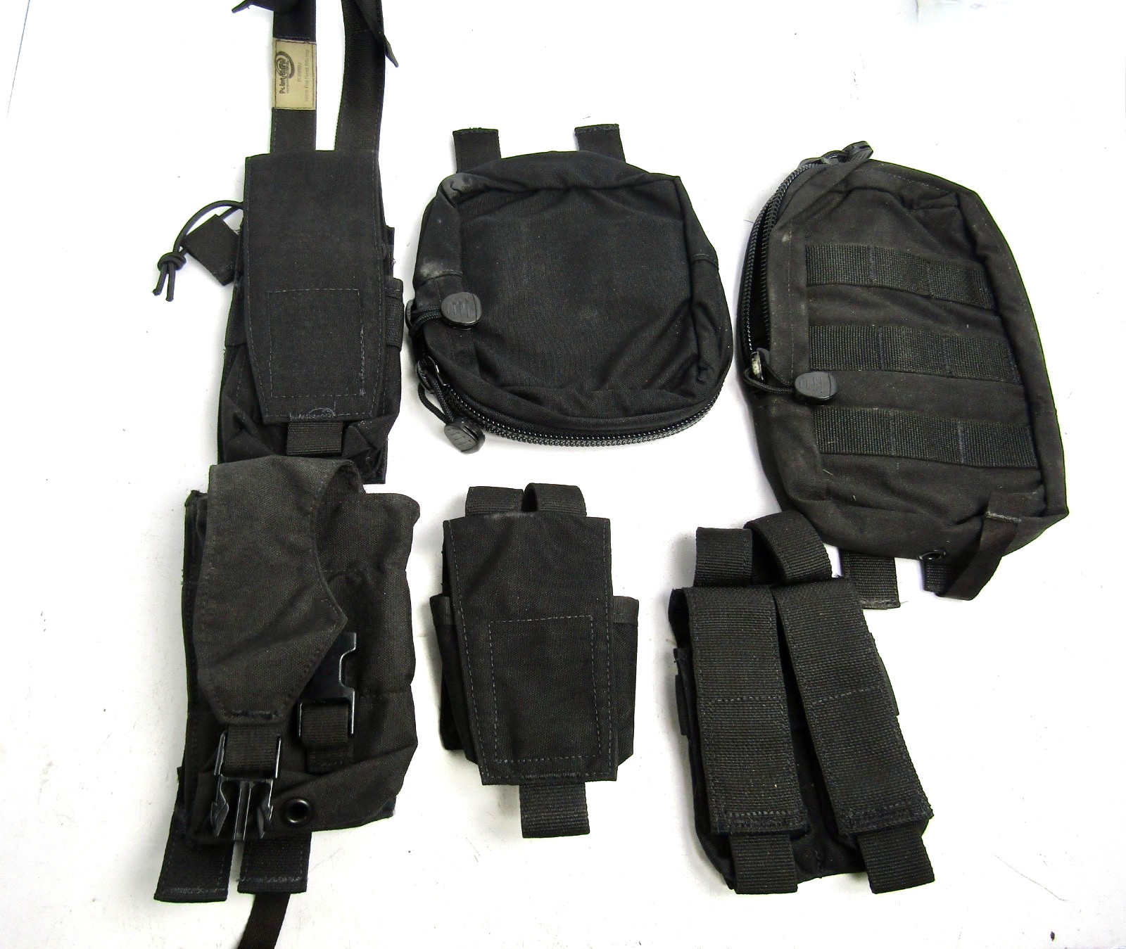 Point Blank Mixed Lot of 6 Pouch Molle (BLACK) Tactical Gear - USED