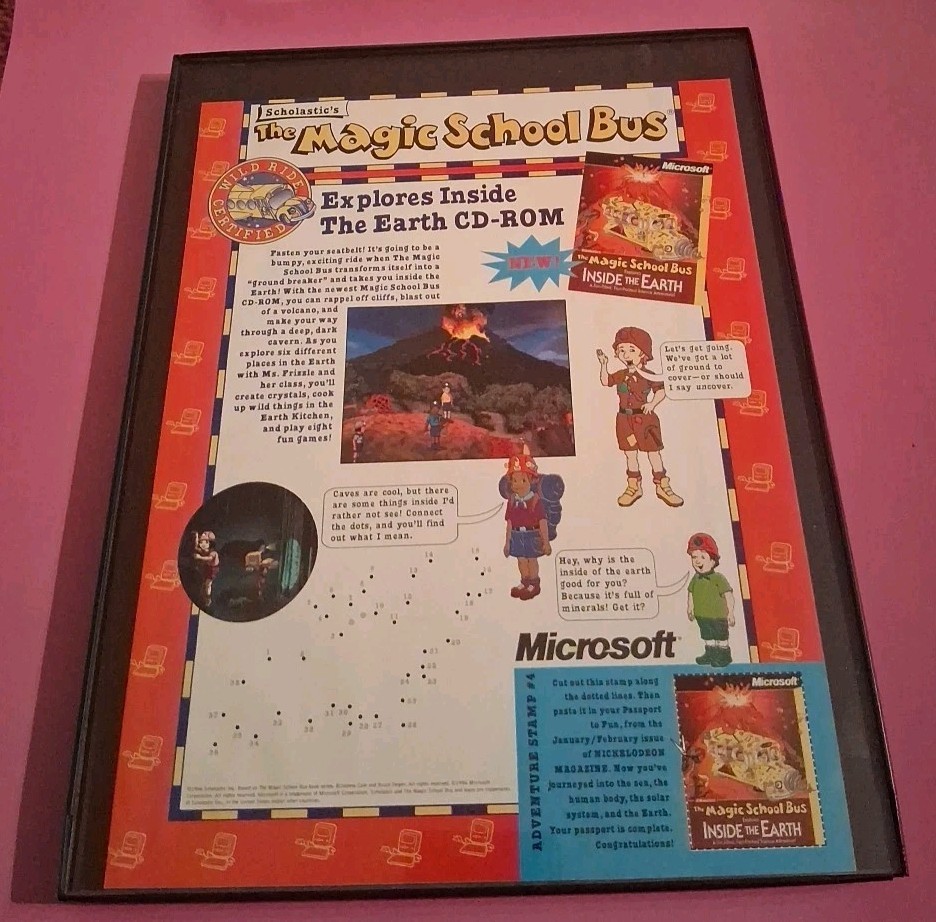 Scholastic's The Magic School Vus CD-Rom Microsoft Framed Print Ad 1996 8.5X11