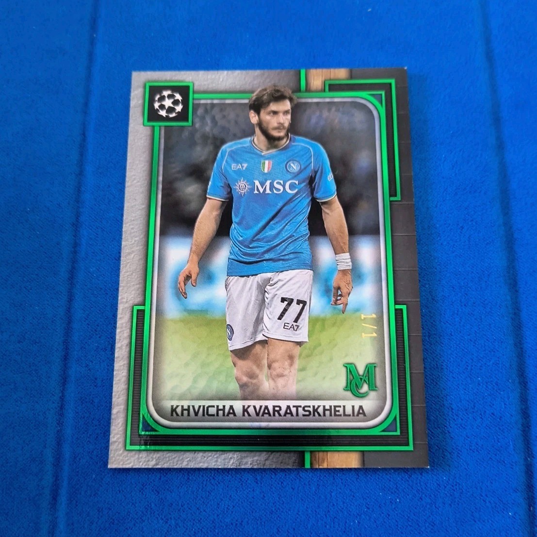 Topps UEFA Champions League 2023/24 Khvicha Kvaratskhelia Green 1/1