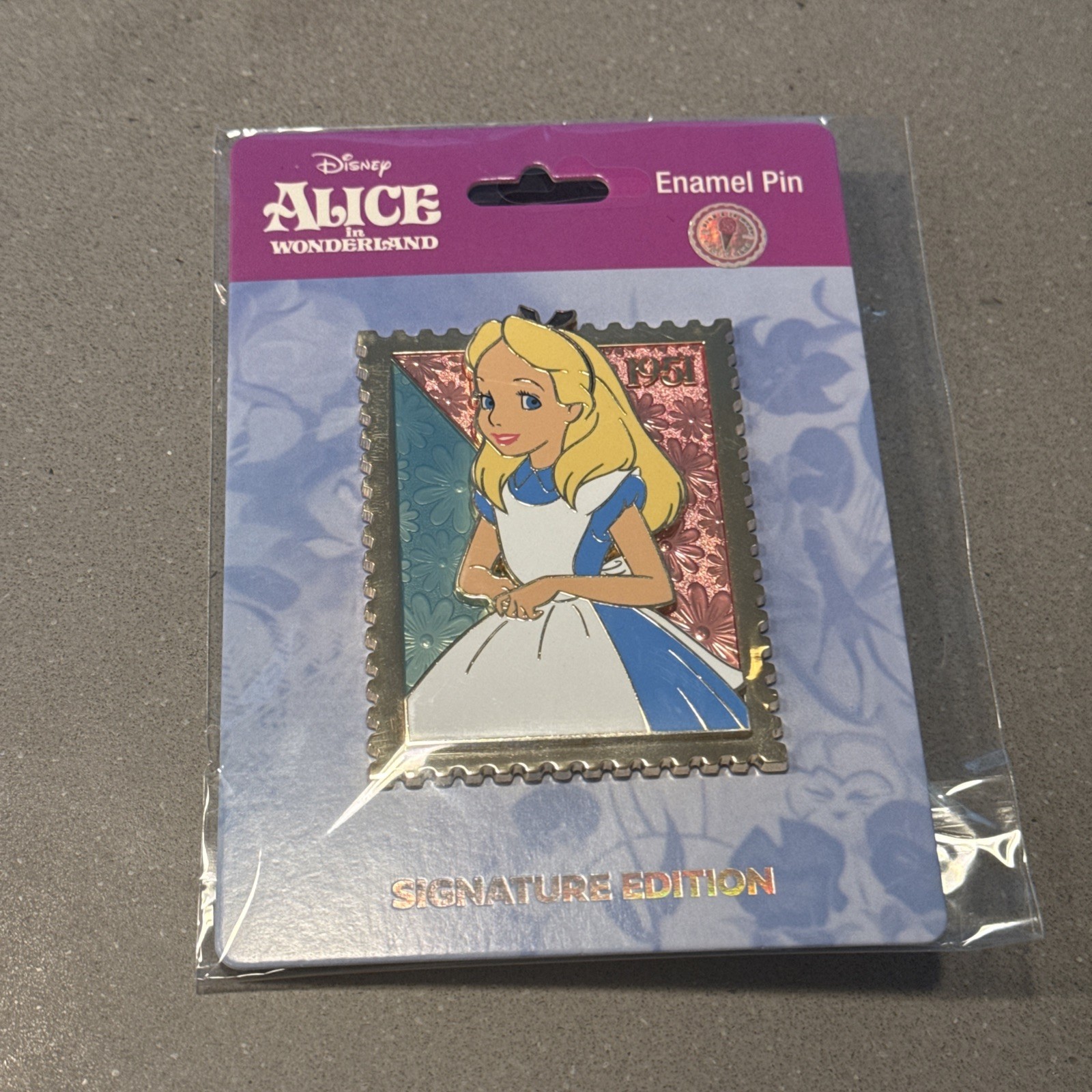 Pink A La Mode - Alice in Wonderland Disney Royal Stamp Jumbo Pin LE 400