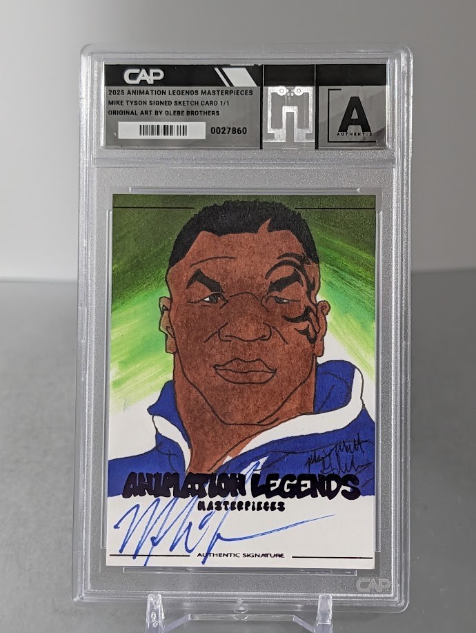 Mike Tyson Signed Animation Legends Masterpieces Sketch Card 1/1 GLEBE BROTHERS