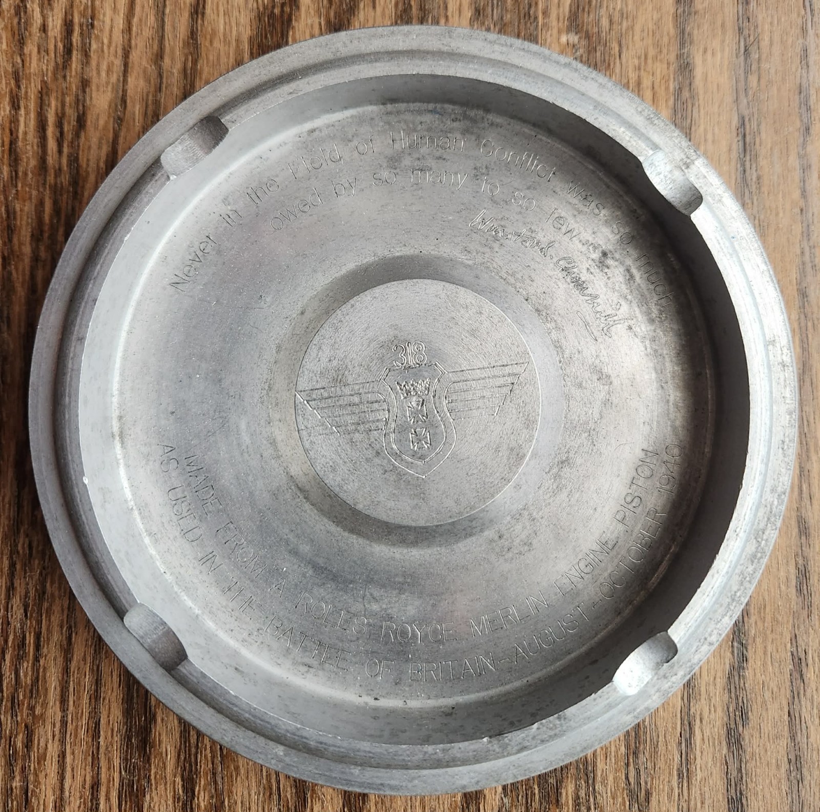 RAF MERLIN ENGINE PISTON BATTLE OF BRITAIN WWII Hurricane Spitfire Trench Art
