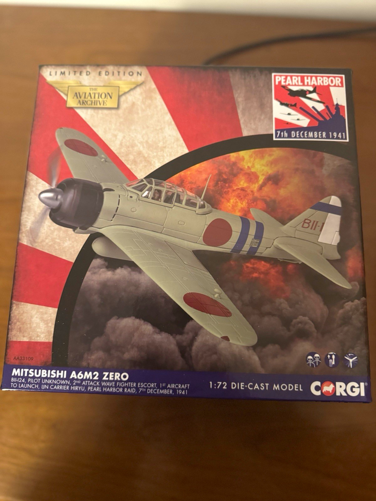 Corgi Aviation Archive Mitsubishi A6M2 Zero 1:72 Die-Cast Pearl Harbor LE