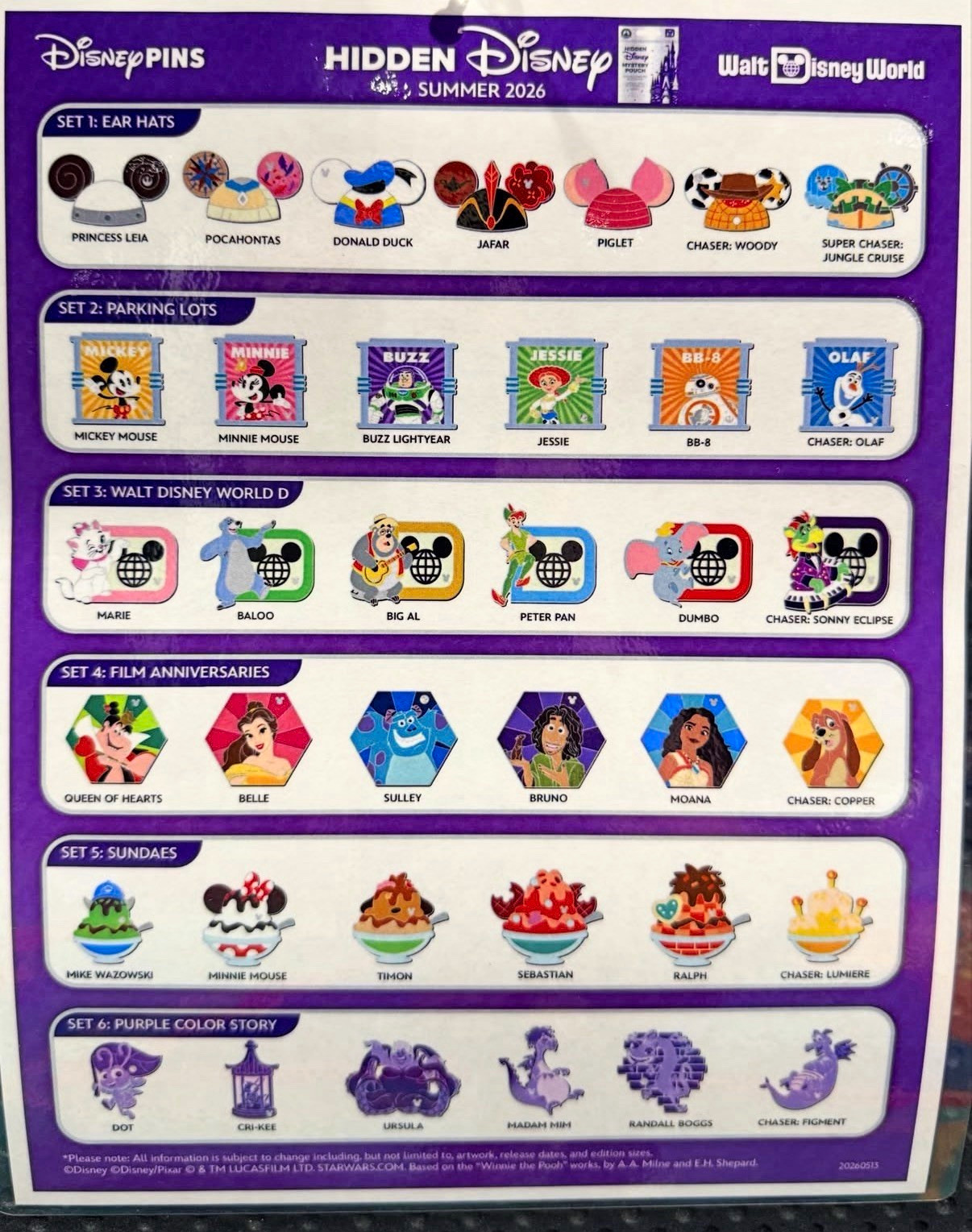 PRESALE- WDW Wave B 2026 Hidden Mickey Mystery Pack Est. Release- September