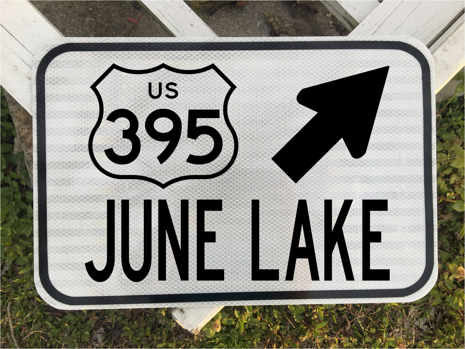 JUNE LAKE CALIFORNIA Highway US 395 road sign 12\