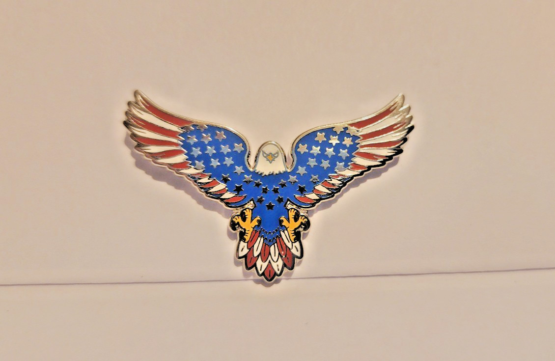 Red White Blue American Flag Bald Eagle Patriotic Lapel Brooch Hat Pin
