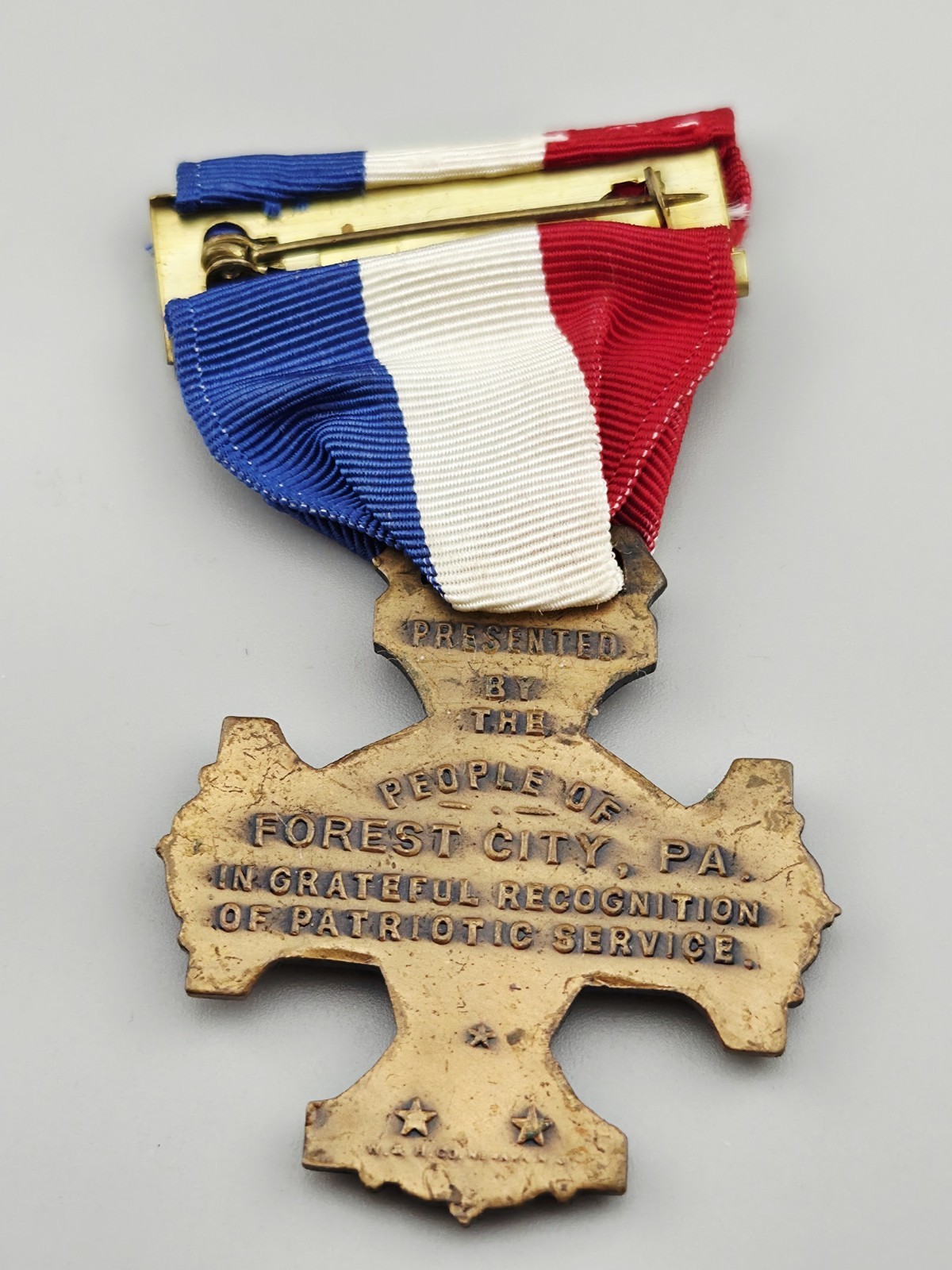 Rare WWI Forest City Pennsylvania US Forces Service Medal 1917-1918 Original