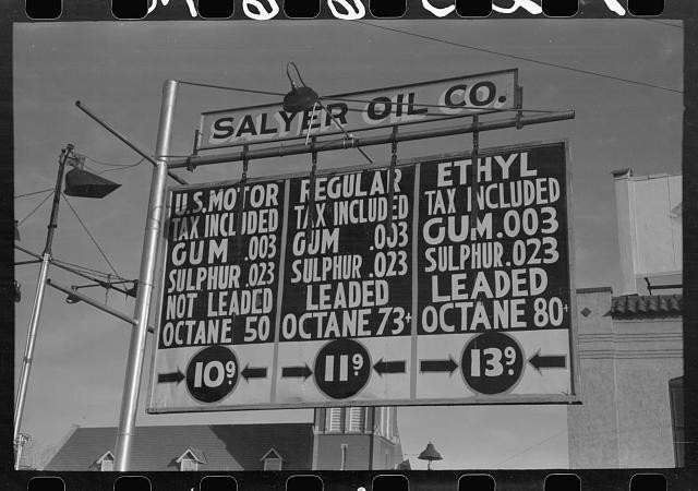 Oklahoma City Oklahoma 1940 Salyer Oil Co Gasoline Chemical Analysis Sign