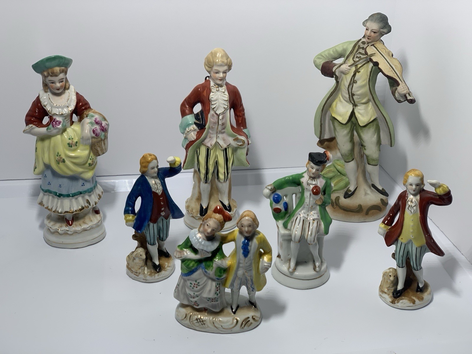 Vintage Made In Occupied Japan Porcelain Figurines Lot of 8 Hand Painted 1940-45