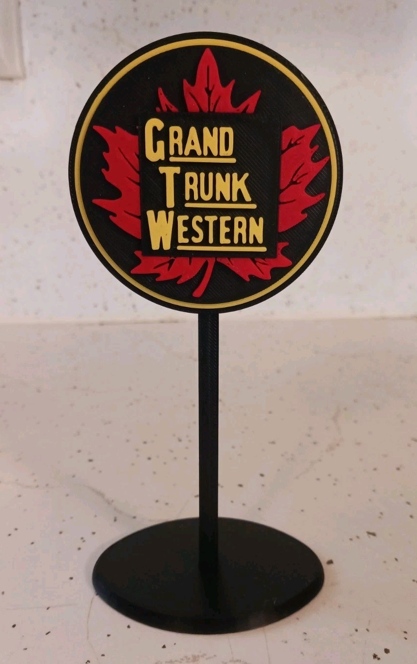 Grand Trunk Western Railroad, Miniature Sign Display Diorama 6.25