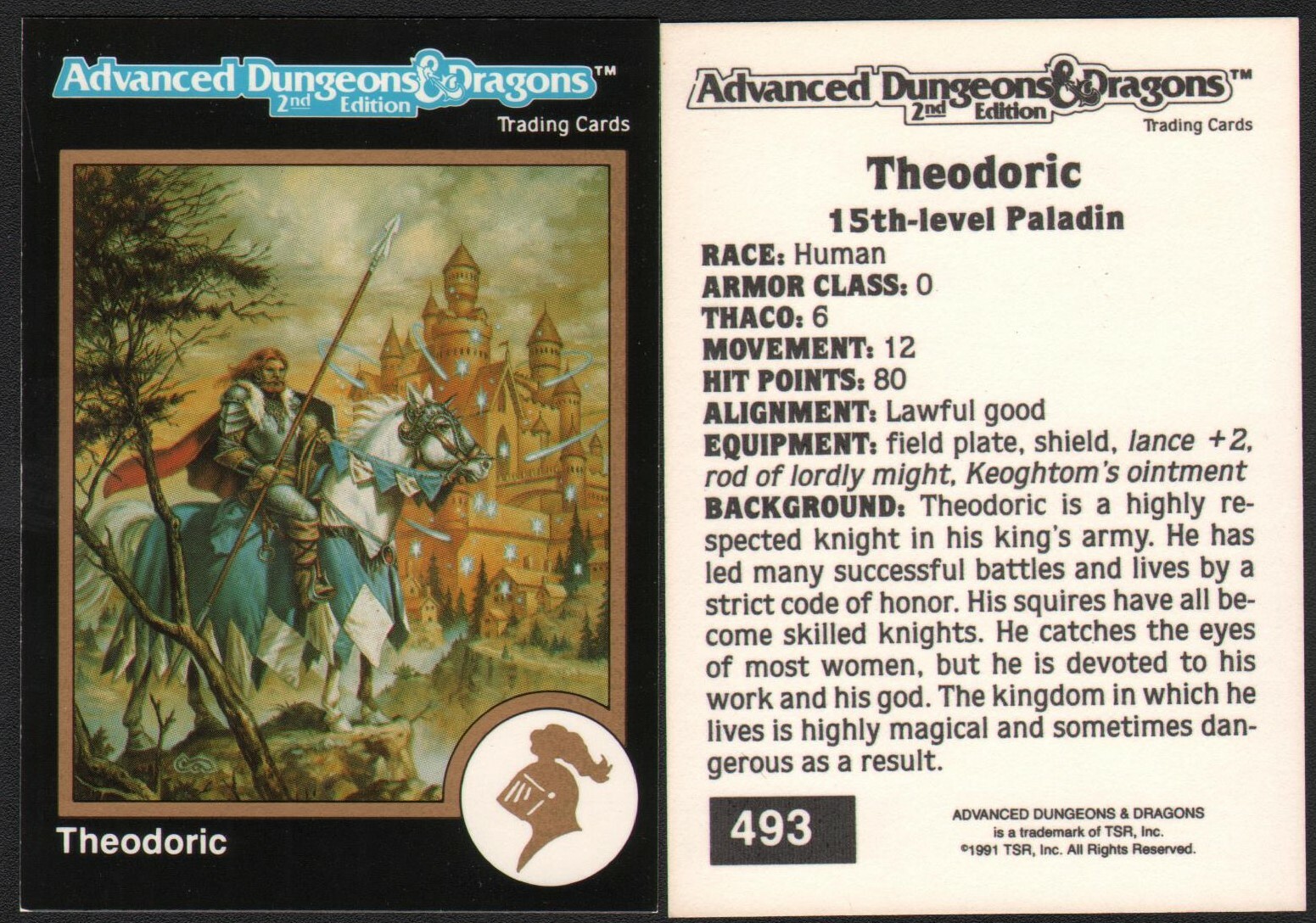 R2 Rare ~ 1991 TSR AD&D Gold Border RPG Art Card #493 ~ Hillsfar Clyde Caldwell