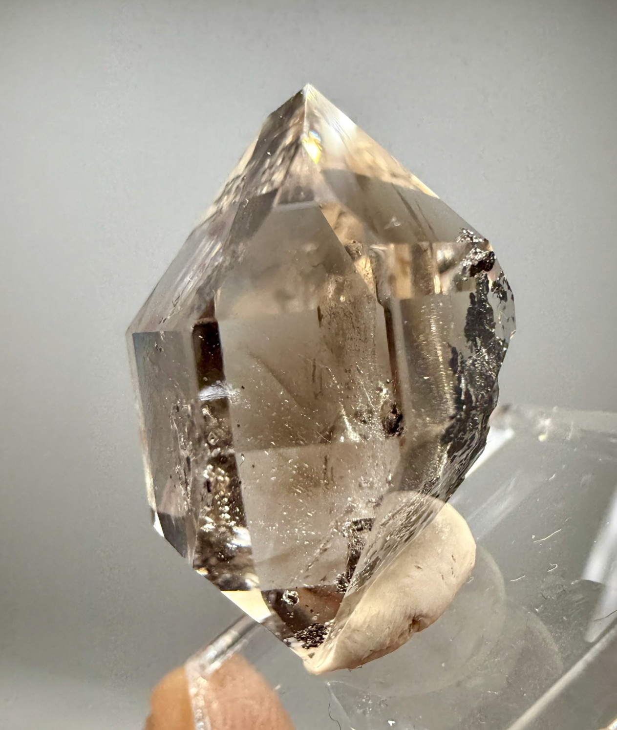 11.54 g A+ Grade Smoky Herkimer Diamond Gem w/ Sharp Terminations, Hydrocarbon