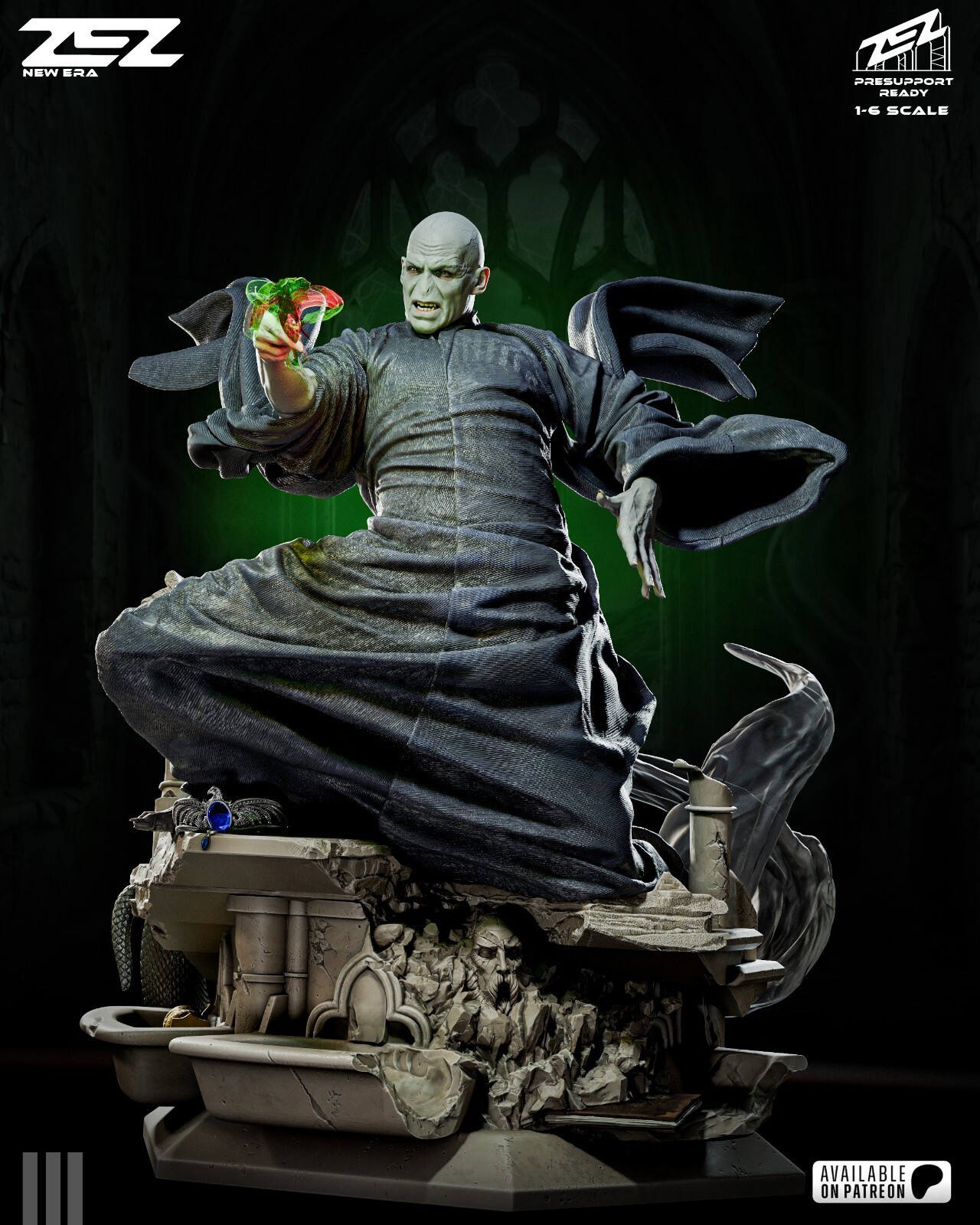 1:8 Lord Voldemort Harry Potter Fan Art UNPAINTED Resin Garage Kit