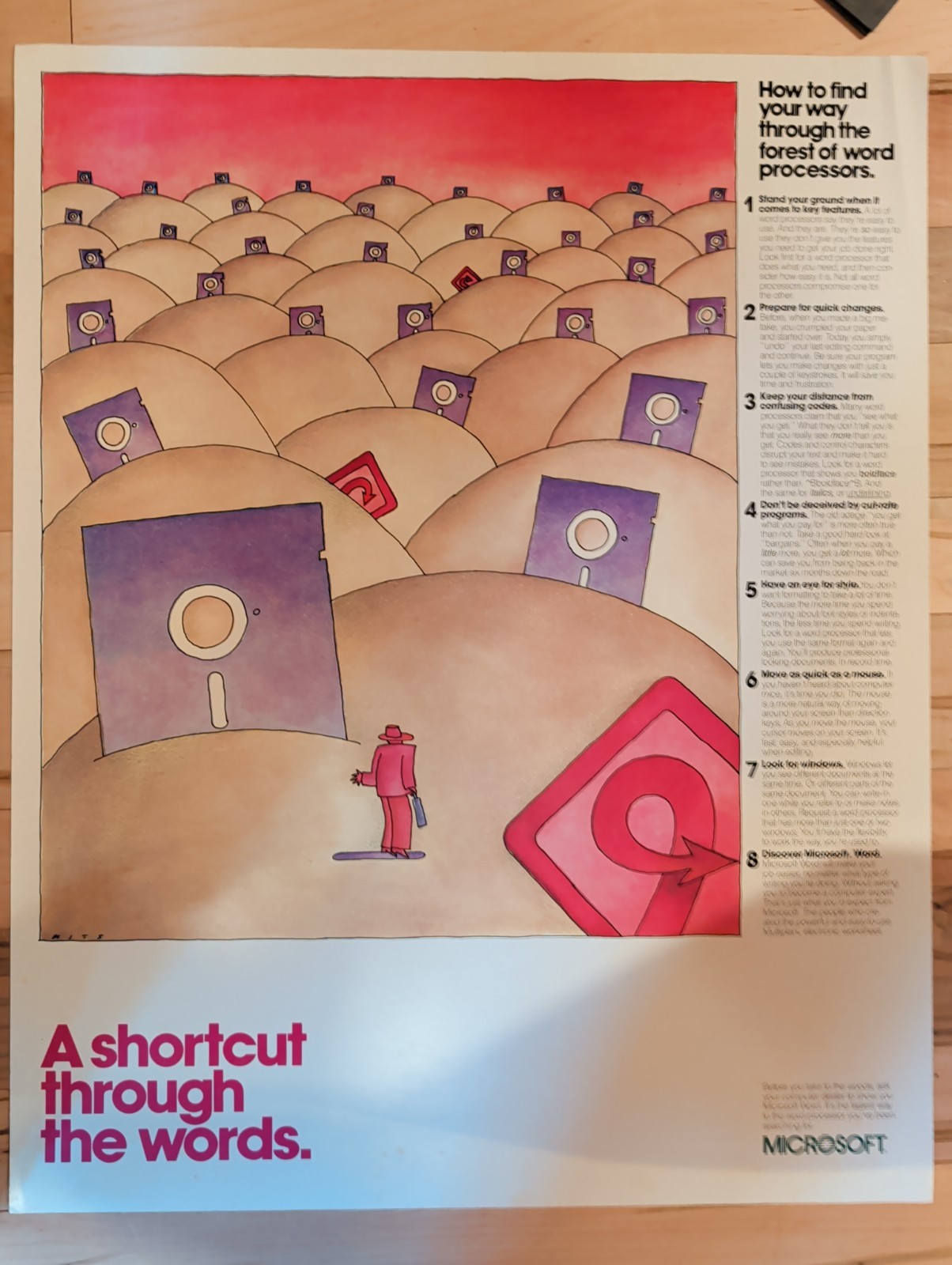 Microsoft 1980 Original Print Advertisement Poster
