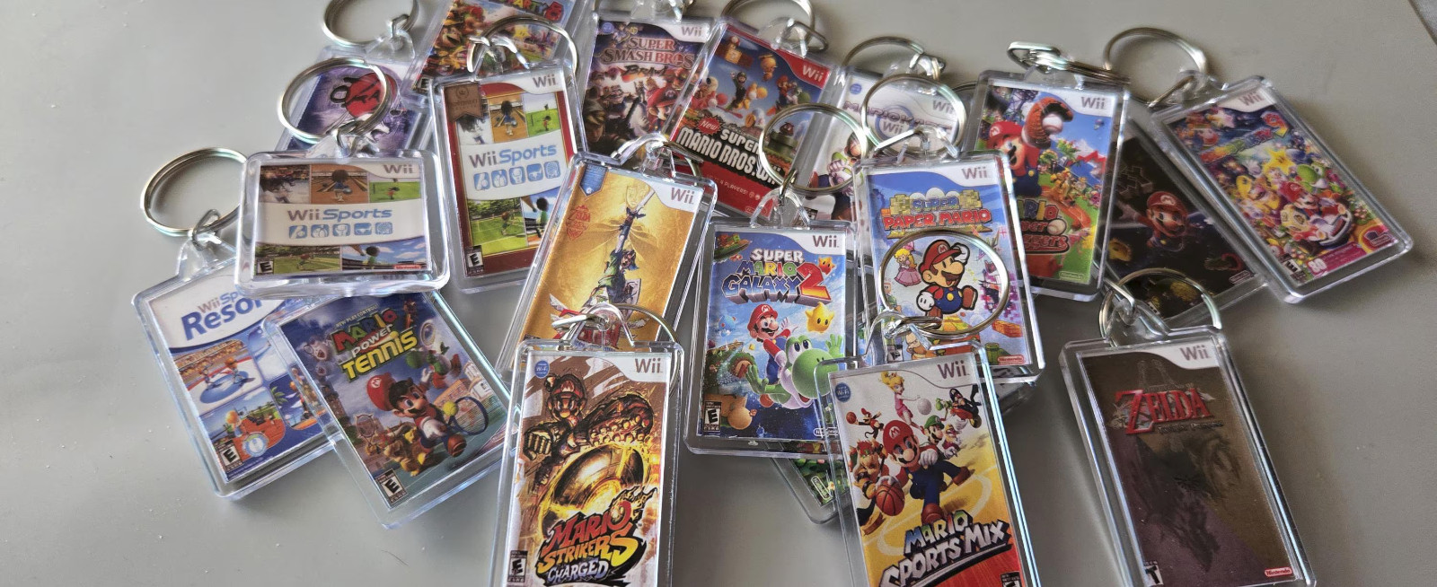 Nintendo Wii Game Art Video Game Keychain | Chain | Pendent (Front & Back)