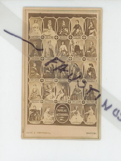 Vintage CDV  Montage Famous Americans Civil War era Actresses