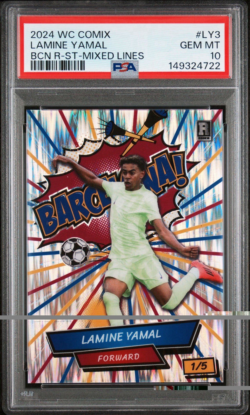 2024 WC COMIX LAMINE YAMAL BCN R-ST-MIXED LINES PSA10 1/5 POP 1