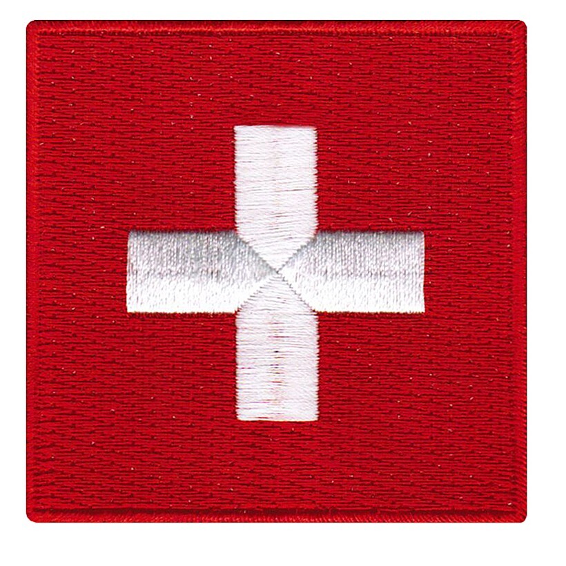 SWITZERLAND FLAG PATCH SWISS CROSS Confoederatio Helvetica embroidered iron-on