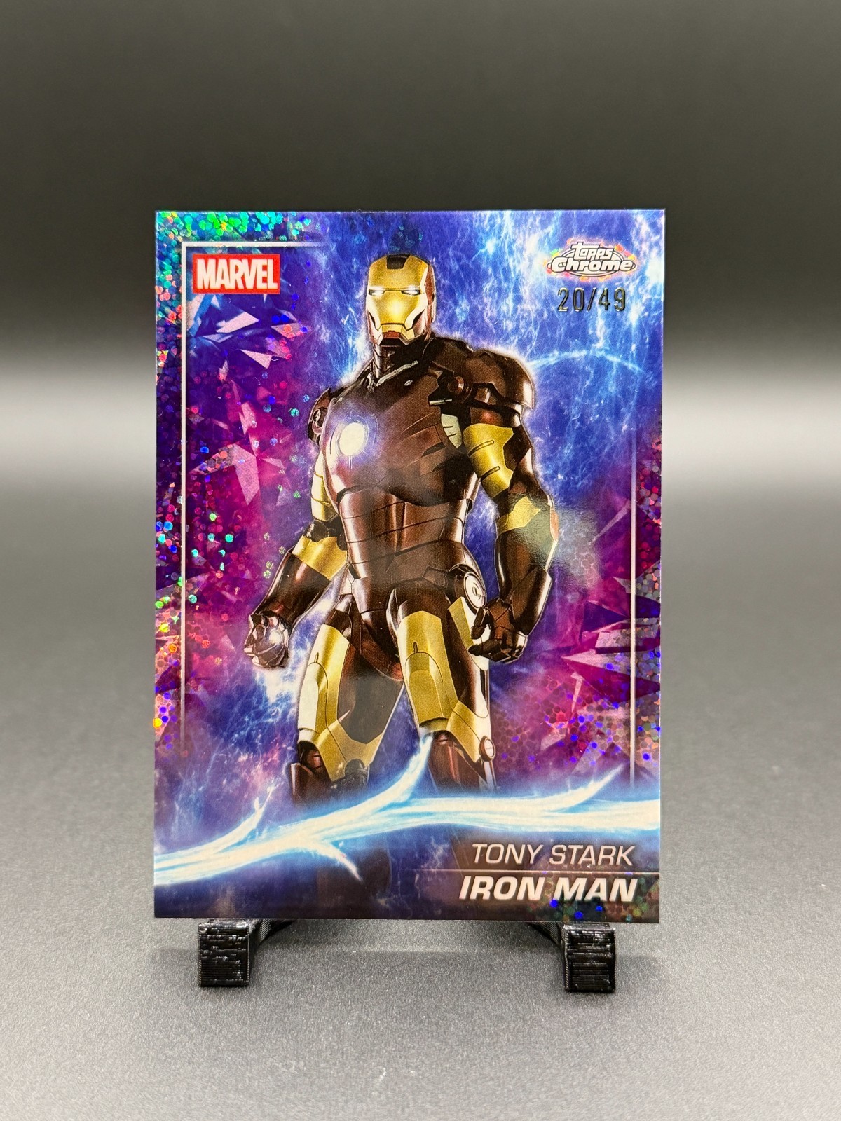 2025 Topps Chrome Marvel Studios  Iron Man Tony Stark #1 Iron Man Speckle /49