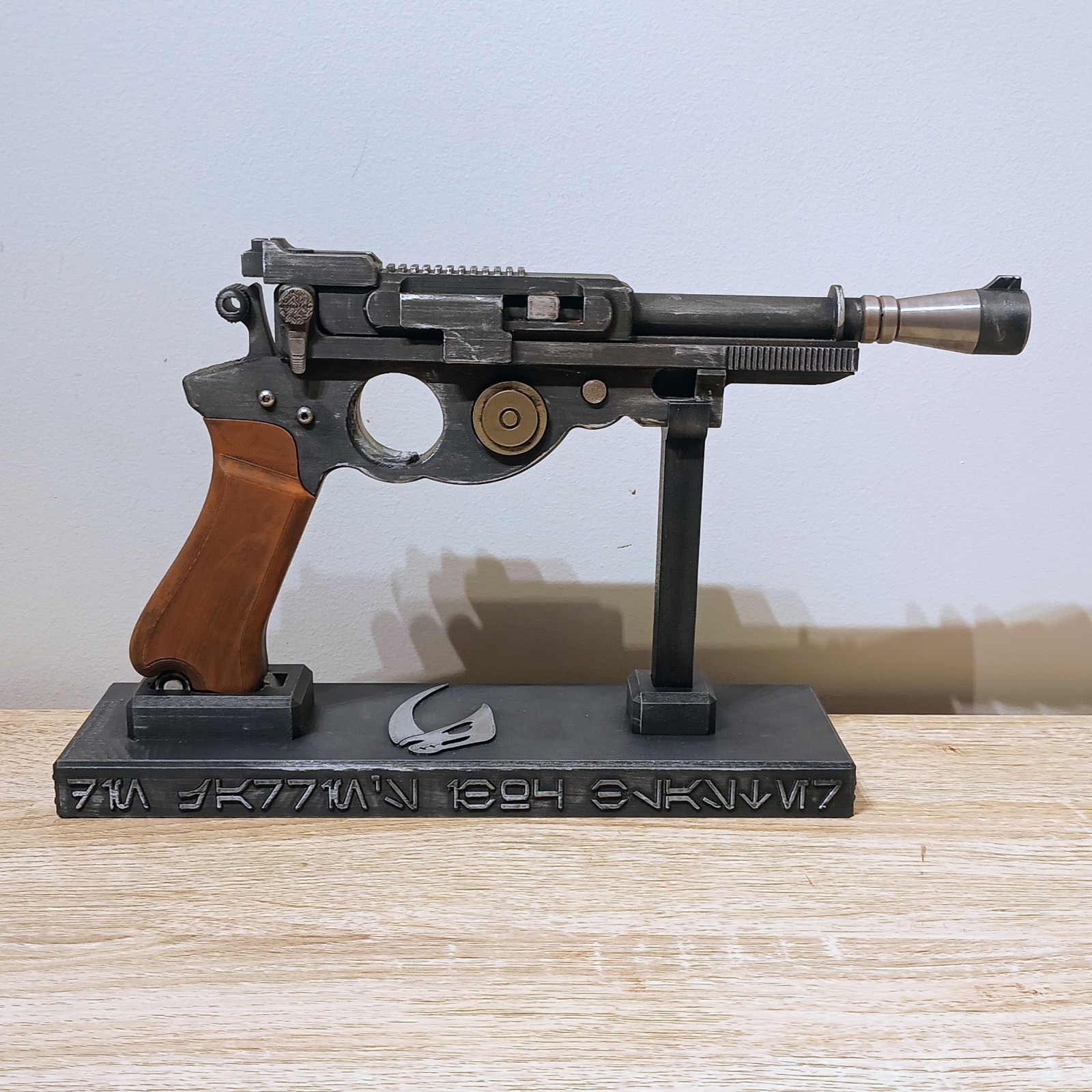 Star Wars Mandalorian Weathered IB-94 3D Printed Blaster Prop + Stand