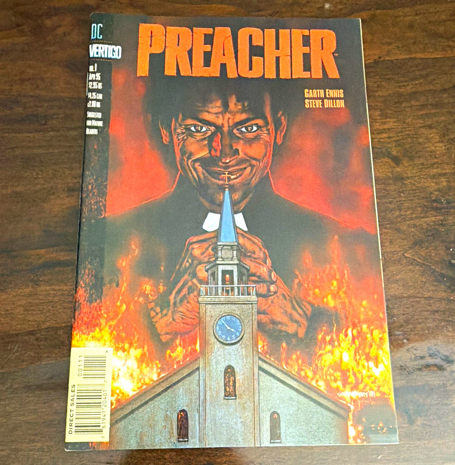Vertigo Preacher #1 (1995) Comic Book Garth Ennis Steve Dillon Glenn Fabry