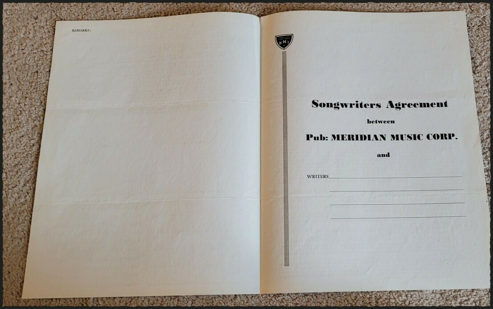 LEGENDARY AFRICAN AMERICAN SONGWRITERS AGREEMENT SIGNED PRODUCER CLYDE OTIS 