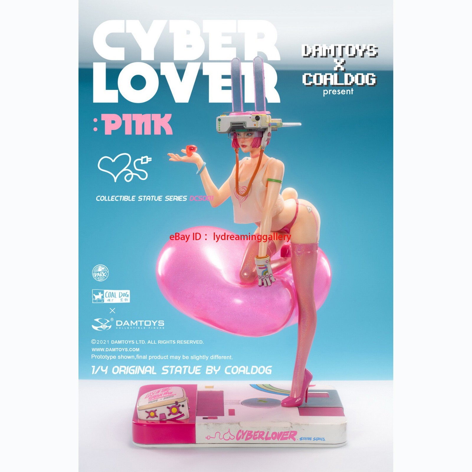 DAMTOYS X CoalDog DCS001 Cyberlover-Pink 1/4 Limited Collectible Statue Figure