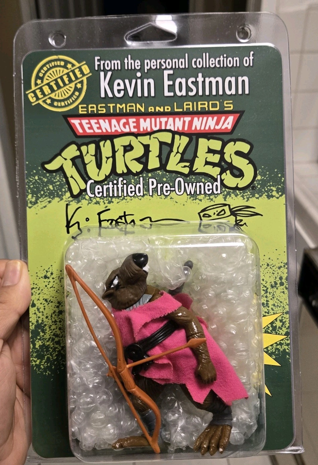 TMNT 1988 Splinter Action Figure Signed Kevin Eastman Personal Collection Turtle