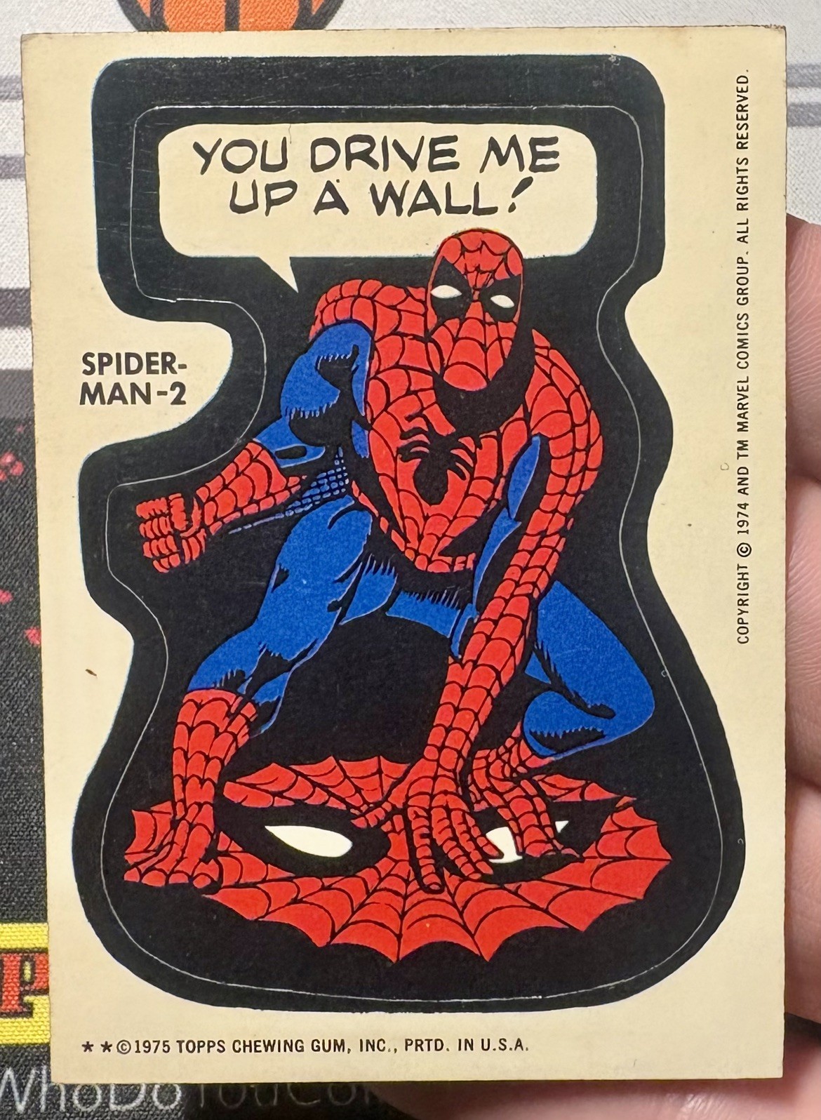 1975 Topps Spider-Man  2 Stickers first topps card Marvel comic book heroes 
