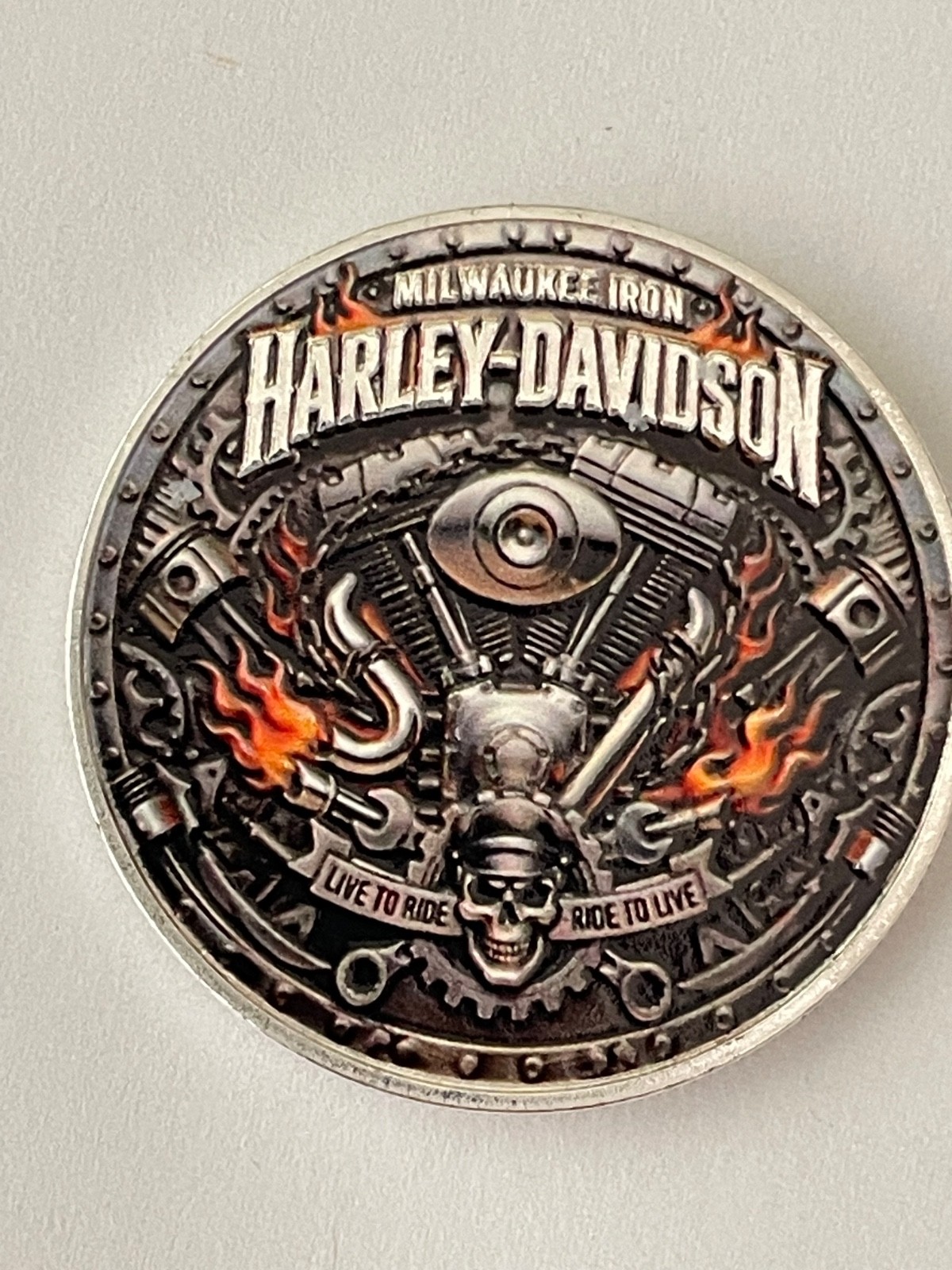 HARLEY-DAVIDSON RIDE FREE COIN, HARLEY TOKEN, HARLEY ROUND, challenge coins,