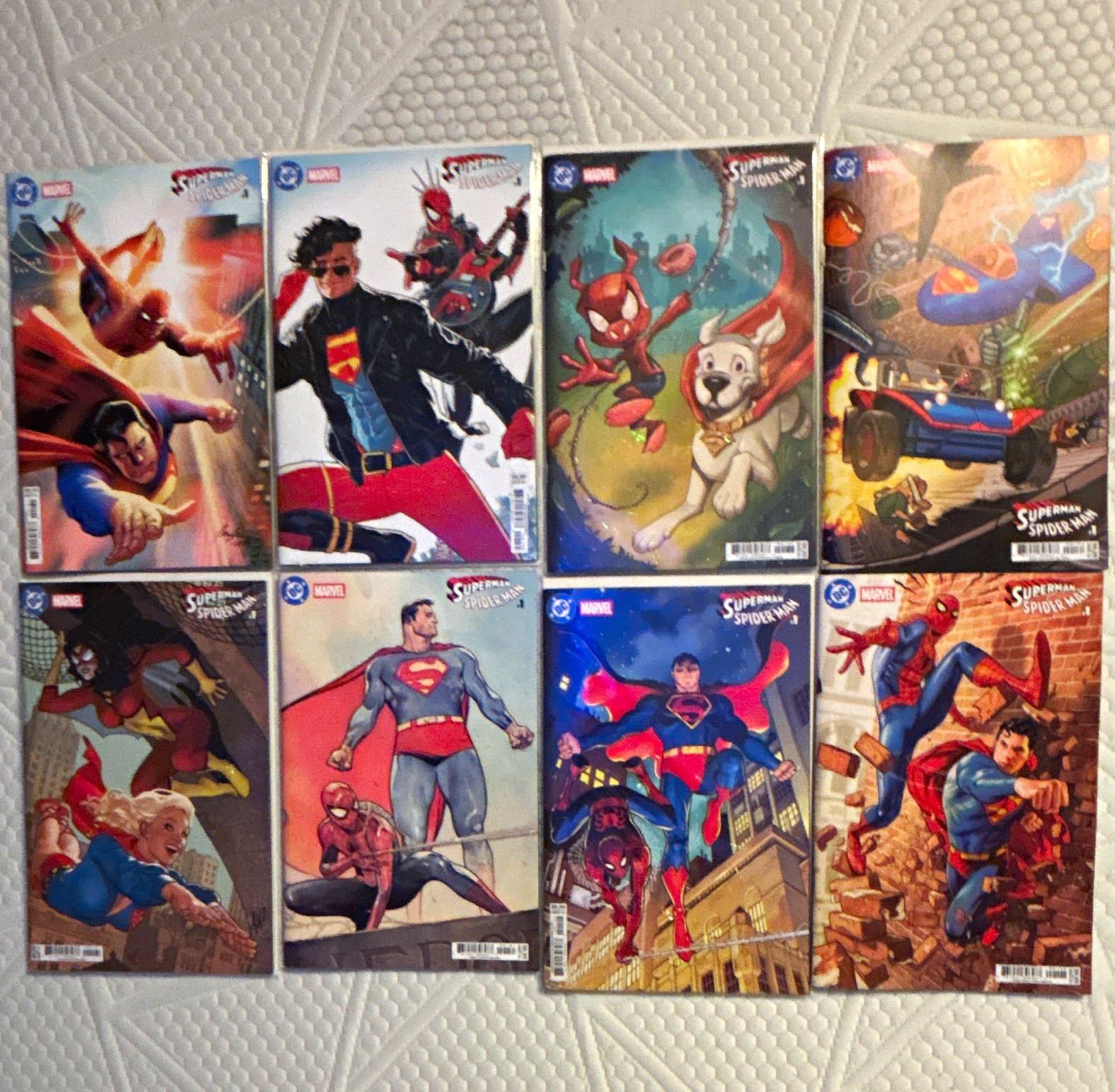 Marvel/DC Superman vs. Spider-Man #1 Variant Covers Comic Book Lot of 8