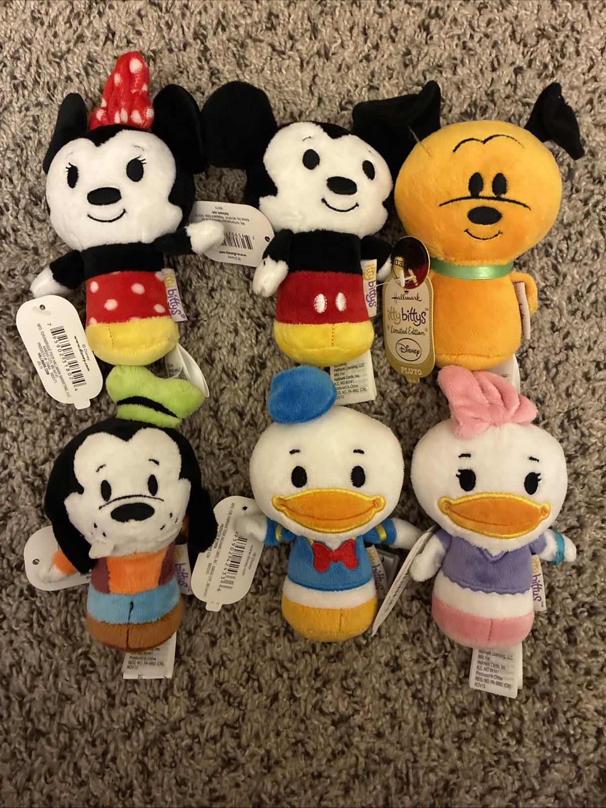 NWT Hallmark Itty Bitty DISNEY LOT of 6 Mickey Minnie Donald Goofy Pluto Daisy