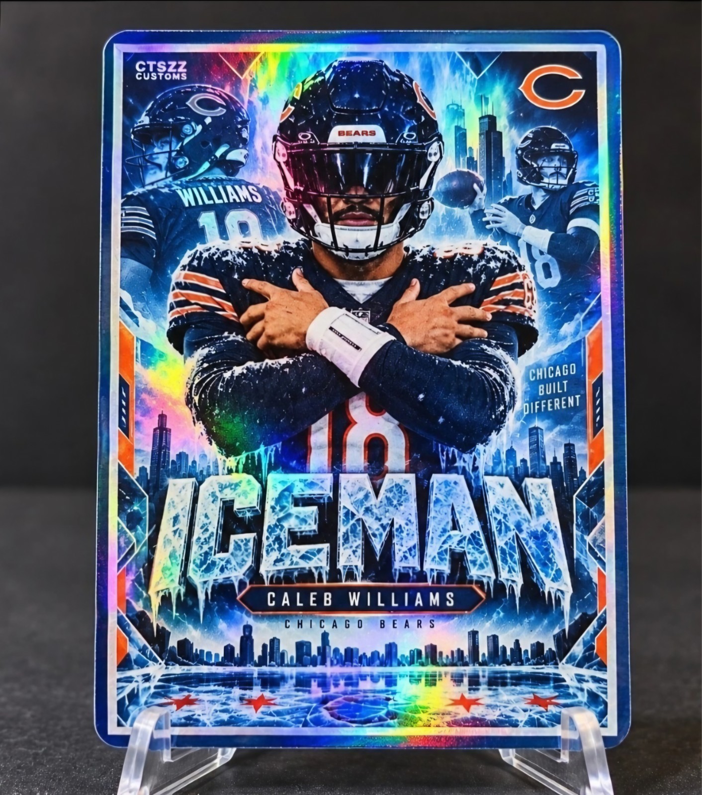 Caleb Williams Custom Art Card Chicago Bears Iceman Holographic #18