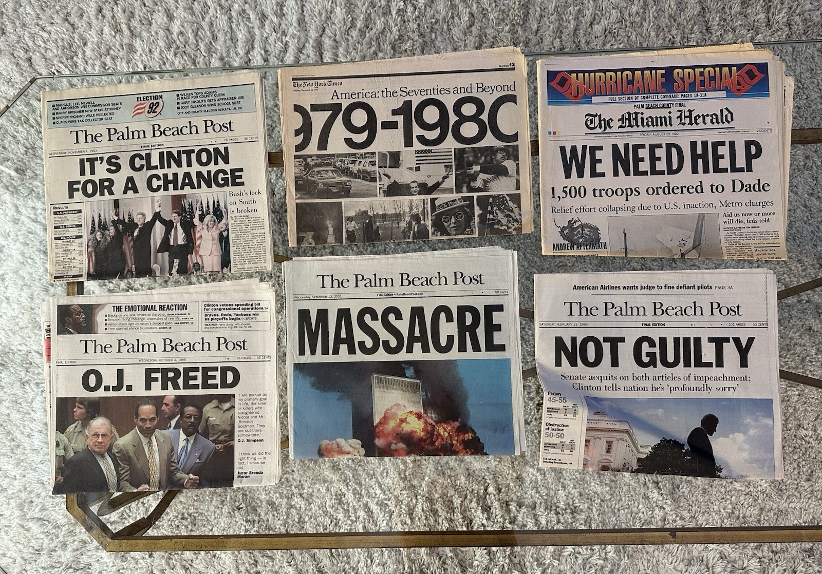 Historic Newspapers Clinton Election, O.J. Simpson, 9/11, Hurricane Andrew Lot