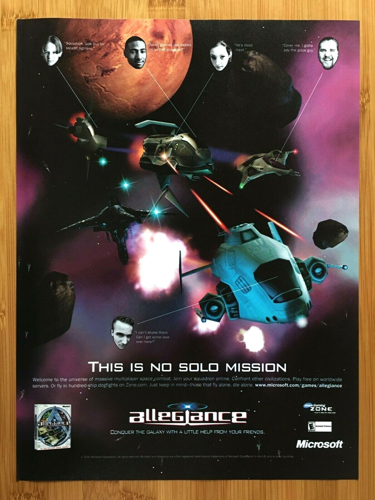 Allegiance PC 2000 Video Game Print Ad/Poster Official Microsoft Promo Art RARE