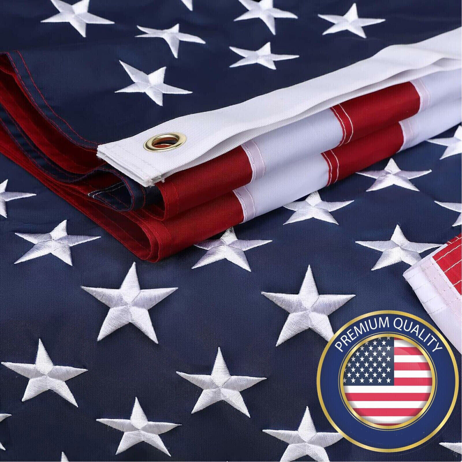 American Flag 2x3 Luxury Embroidered Star Double Sided Heavy Duty Nylon Outdoor